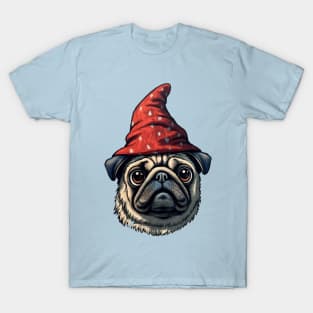 Little Red Wizard Pug T-Shirt